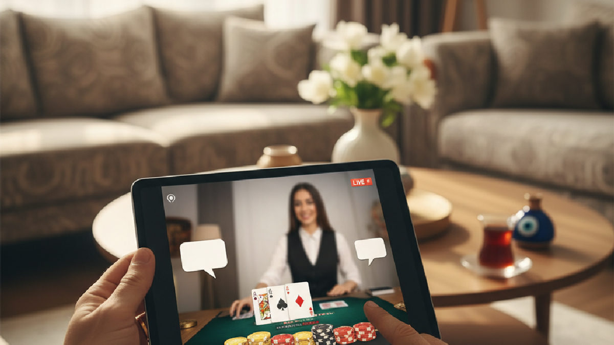 Betroad canlı blackjack mobil arayüzünden oyun oynayan bir kullanıcı